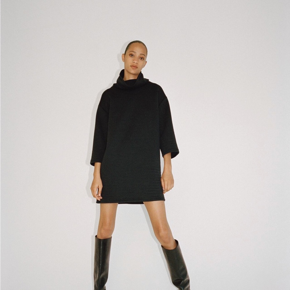 Ottoman knit dress black xs